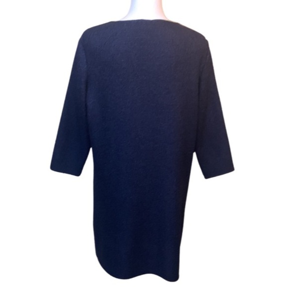 Chico’s Travelers navy/white Longline puckered knit jacket, size 1, small - Picture 3 of 6